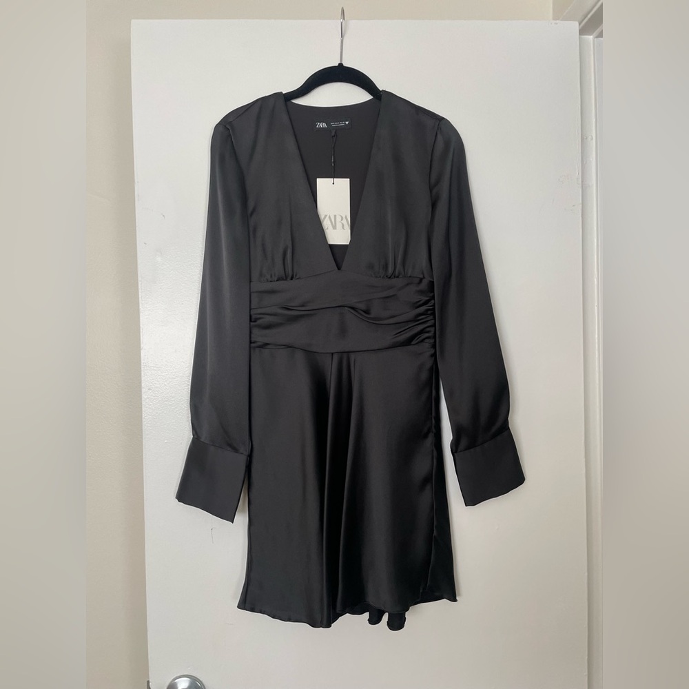 Zara Black Satin Dress